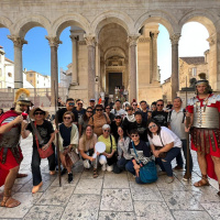 Tourists from different continents explore Europe